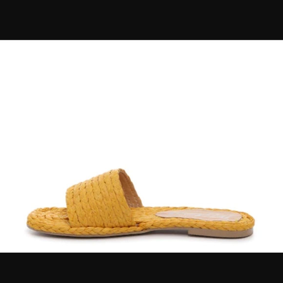 Yellow Espadrille Slide Sandals - Picture 6 of 7